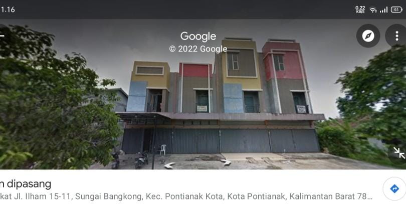 Dijual Ruko Jalan Ilham Pontianak Kota