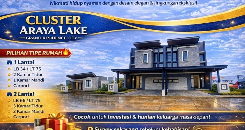 Rumah Baru Araya Lake Grand Residence City Bekasi