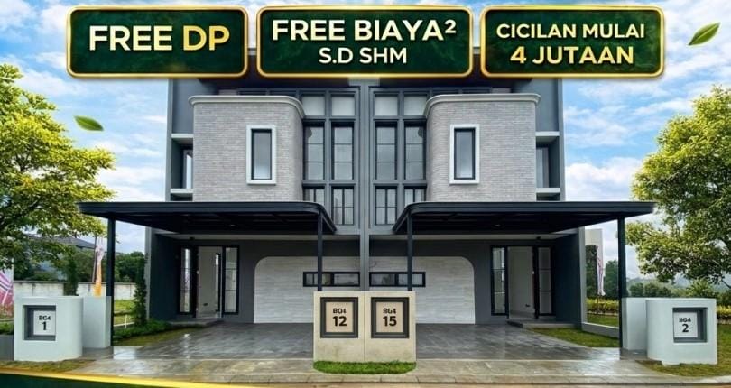 Rumah bergaya eropa di Bekasi Cluster Araya Lake Grand Residence City
